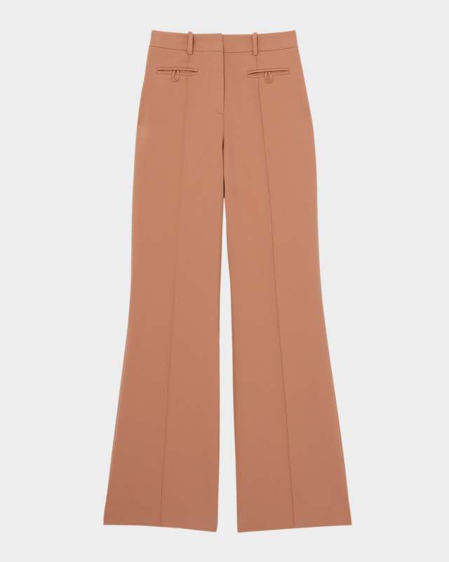 Abbey Pintuck Flare-Leg Trousers